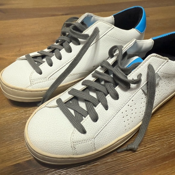 P448 Men's Sneakers in White with Blue Highlights - Picture 4 of 11